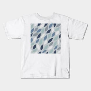 Abstract Leaves in Blue Kids T-Shirt